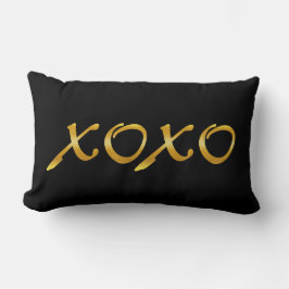 XOXOの金ゴールドとブラック ランバークッション