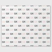 XOXOウグズとキス赤面ピンクとブラック ラッピングペーパー (フラット)