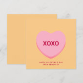 XOXOオレンジ語の会話ハートバレンタインカード (正面/裏面)