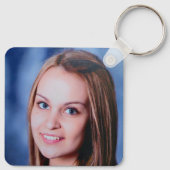 XOXOカスタム文字写真かわいいピンクのハート キーホルダー (裏面)