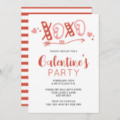 XOXOガレンティンズデイパーティの招待状 招待状 (正面/裏面)