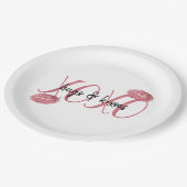 XOXOキスピンクリップパーソナライズされた引用文 ペーパープレート (アングル)