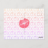 XOXOキスフォトポストカードのパーソナライズされた追加 ポストカード (裏面)