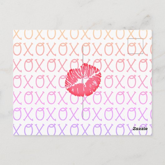 XOXOキスフォトポストカードのパーソナライズされた追加 ポストカード (裏面)