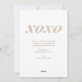 XOXOシャンパフェイクニュ金ゴールドグリッターバレンタインデー シーズンカード (裏面)