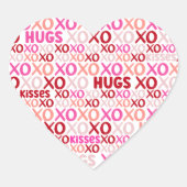 XOXOハグとキスピンクと赤ガレンティンパーティー ハートシール (正面)