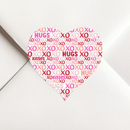 XOXOハグとキスピンクと赤ガレンティンパーティー ハートシール