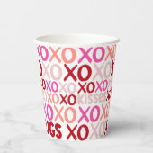 XOXOハグとキスピンクと赤ガレンティンパーティー 紙コップ (裏面)