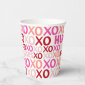 XOXOハグとキスピンクと赤ガレンティンパーティー 紙コップ (右)