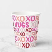 XOXOハグとキスピンクと赤ガレンティンパーティー 紙コップ (正面)