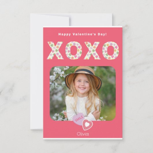 XOXOハグとキスフォトクラスルームのカード サンキューカード (正面)