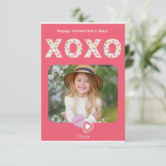 XOXOハグとキスフォトクラスルームのカード サンキューカード (スタンド正面)