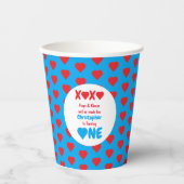 XOXOハグとキス1st誕生日紙カップ 紙コップ (正面)