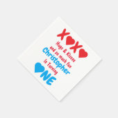 XOXOハグとキス1st誕生日 スタンダードカクテルナプキン (角)