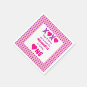 XOXOハグとキス1st誕生日 スタンダードカクテルナプキン (角)