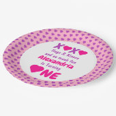 XOXOハグとキス1st誕生日 ペーパープレート (アングル)