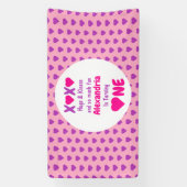 XOXOハグとキス1st誕生日 横断幕 (縦)