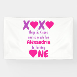 XOXOハグとキス1st誕生日 横断幕
