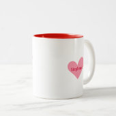 XOXOハグキスパーソナライズされたバレンタインデー ツートーンマグカップ (正面右)