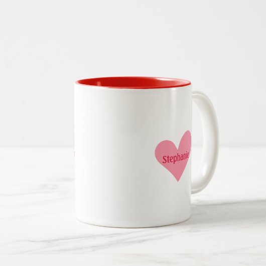 XOXOハグキスパーソナライズされたバレンタインデー ツートーンマグカップ (正面右)