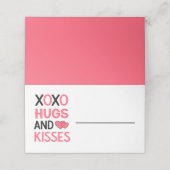 XOXOハグキスラブブライダルシャワーピンク結婚ズ プレイスカード (外部開封)