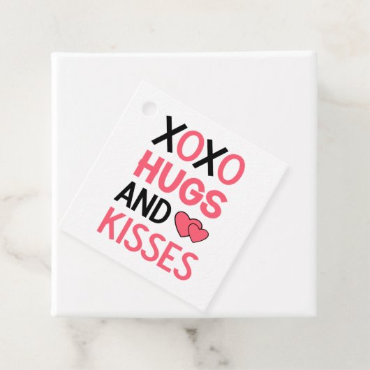 XOXOハグキスロマンチックなピンクブラック結婚ズ フェイバータグ (インサイチュ)