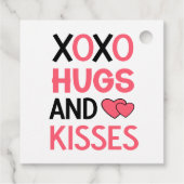 XOXOハグキスロマンチックなピンクブラック結婚ズ フェイバータグ (裏面)