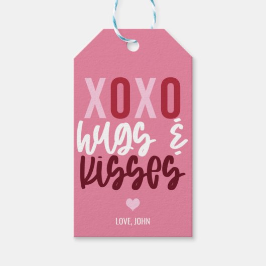 XOXOハグスとキスバレンタインデー ギフトタグ (正面)