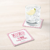 XOXOハグ&キスバレンタインデー1st誕生日 スクエアペーパーコースター (インサイチュ)