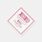 XOXOハグ&キスバレンタインデー1st誕生日 スタンダードカクテルナプキン (角)