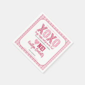 XOXOハグ&キスバレンタインデー1st誕生日 スタンダードカクテルナプキン (角)