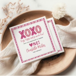 XOXOハグ&キスバレンタインデー1st誕生日 スタンダードカクテルナプキン