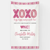 XOXOハグ&キスバレンタインデー1st誕生日 横断幕 (縦)