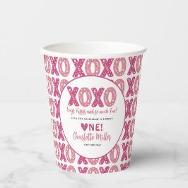XOXOハグ&キスバレンタインデー1st誕生日 紙コップ