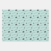 XOXOハグ&キスブラシスクリプトブラック&ミント ラッピングペーパーシート (正面3)