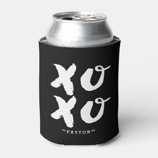XOXOハグ&キス |ブラシタイポグラフィクーラーボックス 缶クーラー (缶正面)