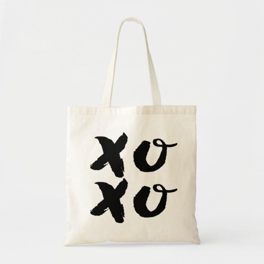 XOXOハグ&キス | ブラシタイポグラフィトートバッグ トートバッグ (正面)