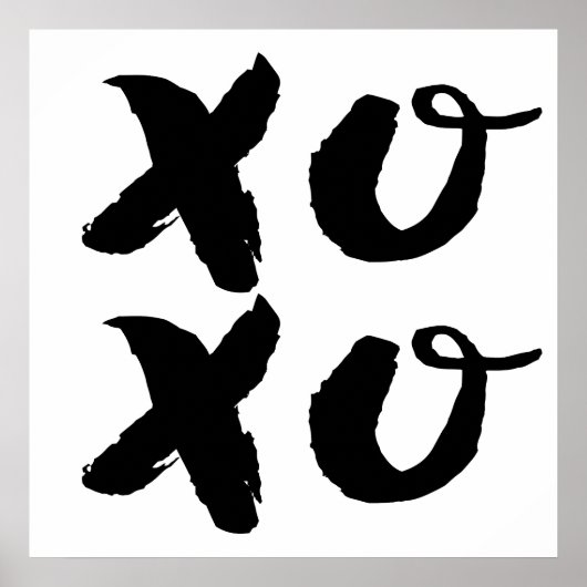 XOXOハグ&キス |ブラシタイポグラフィポスター ポスター (正面)
