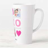 XOXOハッピーバレンタインデーピンクハートカスタム写真 カフェラテマグ (右)