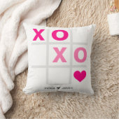 XOXOハッピーバレンタインデーピンクハートカスタム写真 クッション (ブランケット)