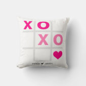 XOXOハッピーバレンタインデーピンクハートカスタム写真 クッション (正面)