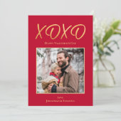 XOXOハッピーバレンタインデーフォトホリデーカード シーズンカード (スタンド正面)