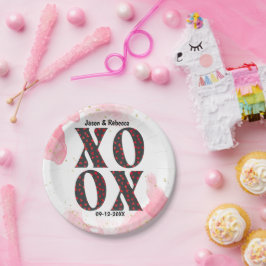 XOXOハッモダンプはっきりしたバレンタインデー ペーパープレート