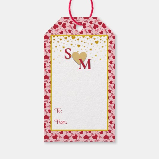 XOXOハートかわいい&よくはしゃぐXOXO ギフトタグ (裏面)