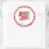 XOXOハートかわいい&よくはしゃぐXOXO ラウンドシール (バッグ)