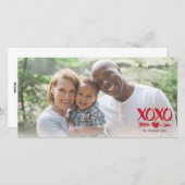 XOXOハートアローバレンタインデーの写真カード シーズンカード (正面/裏面)