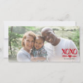 XOXOハートアローバレンタインデーの写真カード シーズンカード (正面)