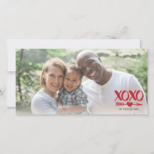 XOXOハートアローバレンタインデーの写真カード シーズンカード