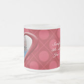 XOXOハートハグ&キスカスタマイズ可能なフォトマグ フロストグラスマグカップ (中央)