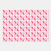 XOXOハートパターン ラッピングペーパーシート (正面)